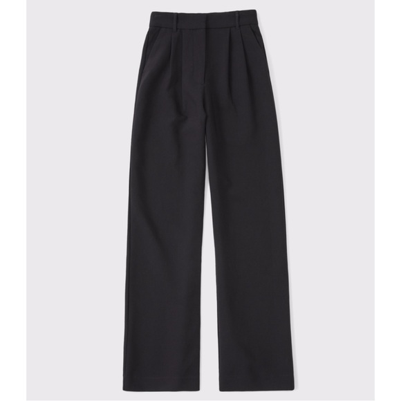 Abercrombie & Fitch Sloane Tailored Wide Leg Pant Black Size 24/00 - Picture 2 of 11